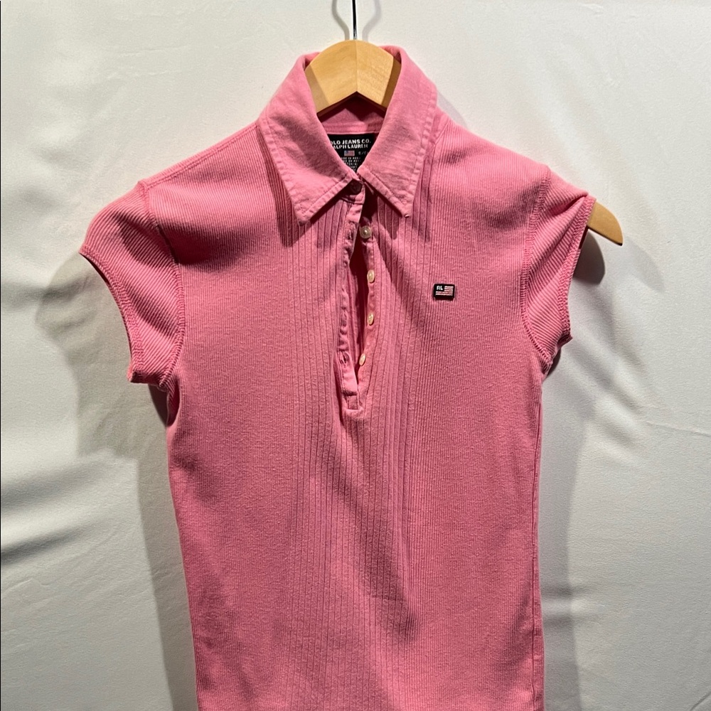 Ralph Lauren Pink Cap Sleeve Polo Shirt